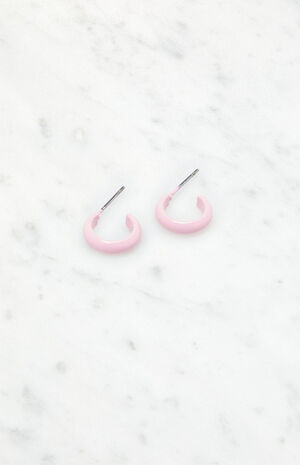 Enamel Mini Hoop Earrings image number 2