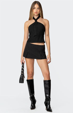 Karine Pinstripe Pleated Mini Skort image number 1
