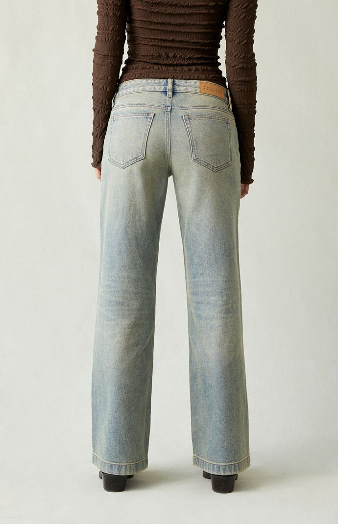 Pacsun Zoe Low Rise Girlfriend Jeans Light Blue Tint