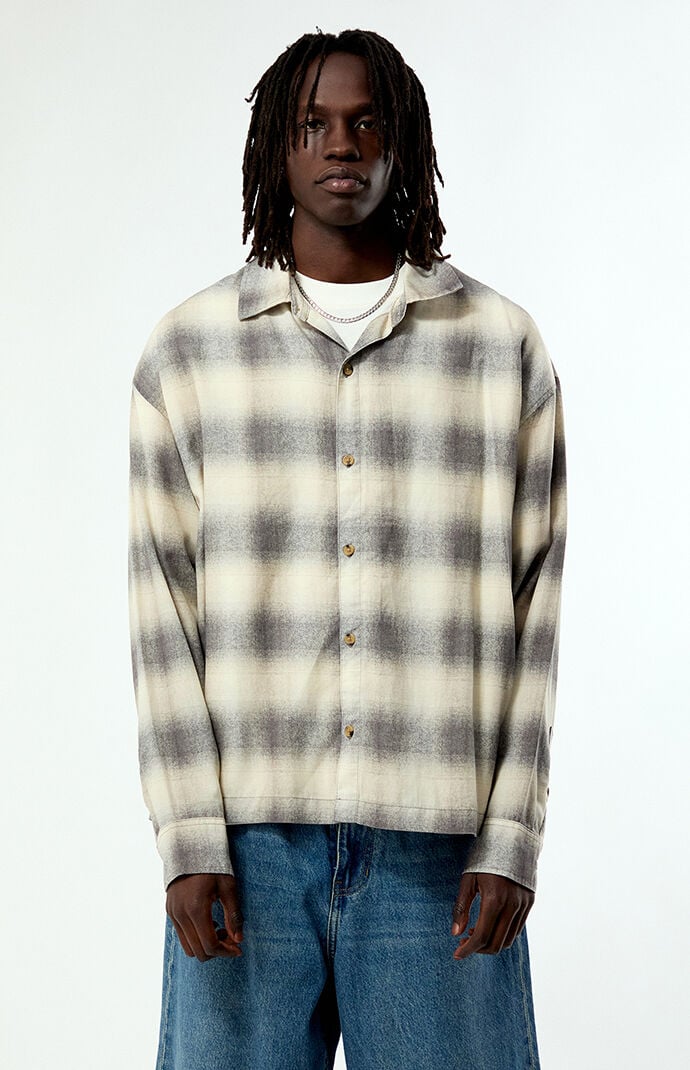 Pacsun Tune Plaid Print Long Sleeve Shirt