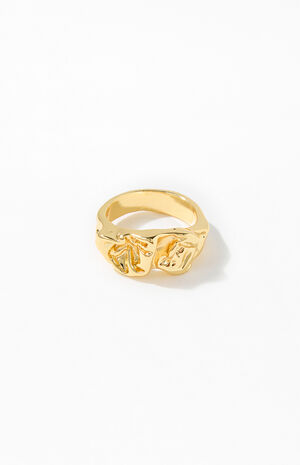 Gold Hammered Ring image number 1