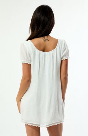 Naomi Lace Trim Short Sleeve Babydoll Dress image number 4