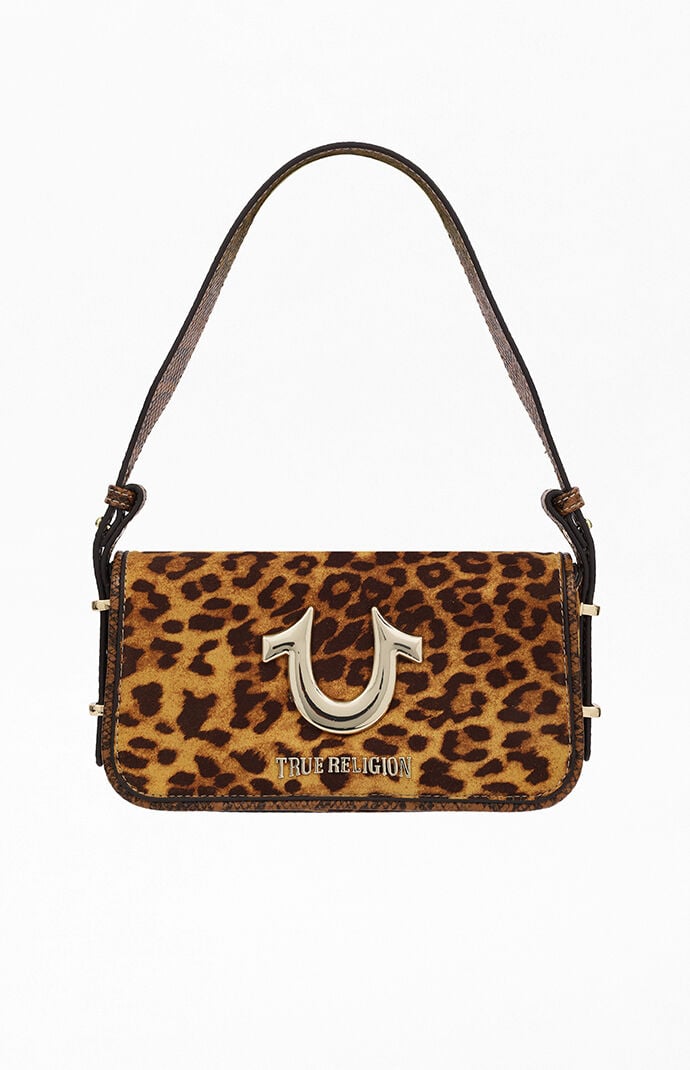 True Religion Snake and Leopard Horseshoe Flap Shoulder Bag