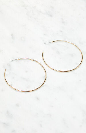 Medium Thin Hoop Earrings image number 2