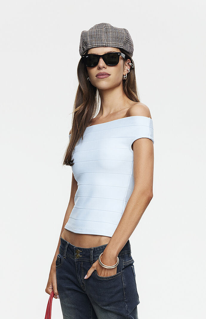 LIONESS Uptown Bandage Off-The-Shoulder Tank Top