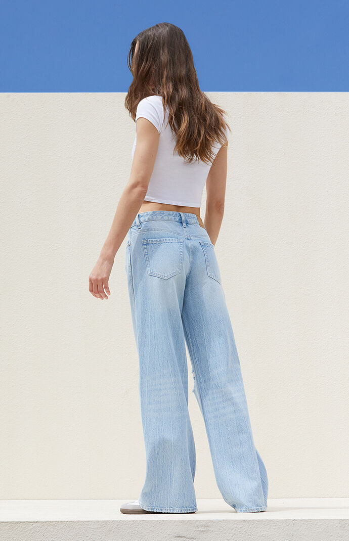 SINKライトブルージーンズ Pacsun Light Indigo Low Rise Girlfriend Carpenter Jeans | PacSun
