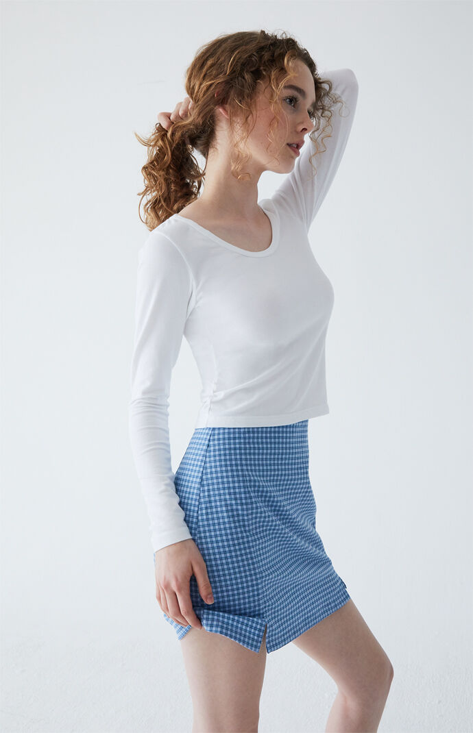 Ocean Blue Plaid Cara Skirt