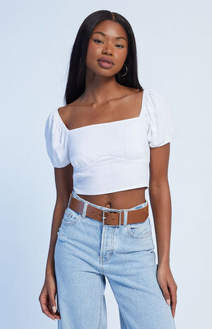 Linen Bustier Top image number 1