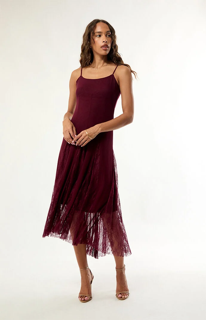 Steve Madden Vita Asymmetrical Lace Maxi Dress