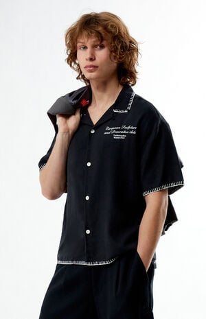 x PacSun ESDA Chain Stitch Cropped Camp Shirt