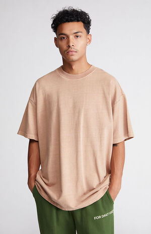 Brown Oversized Terry T-Shirt image number 1