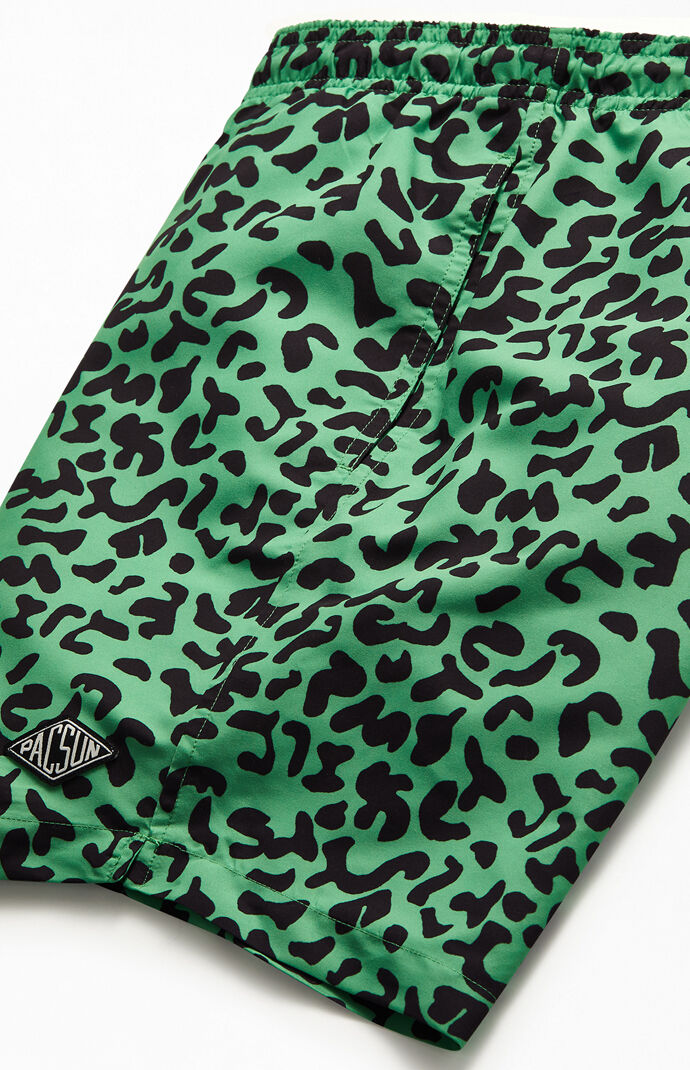 Green Cheetah 17" Swim Trunks