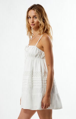 Tie Front Eyelet Babydoll Mini Dress image number 3