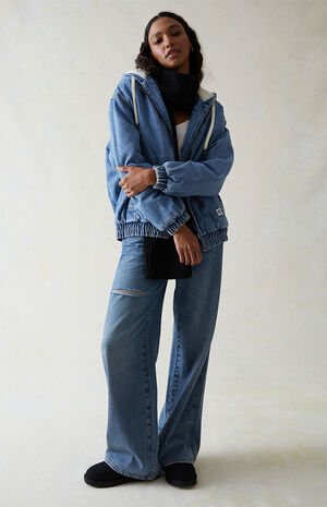 Denim Hooded Dad Jacket image number 2