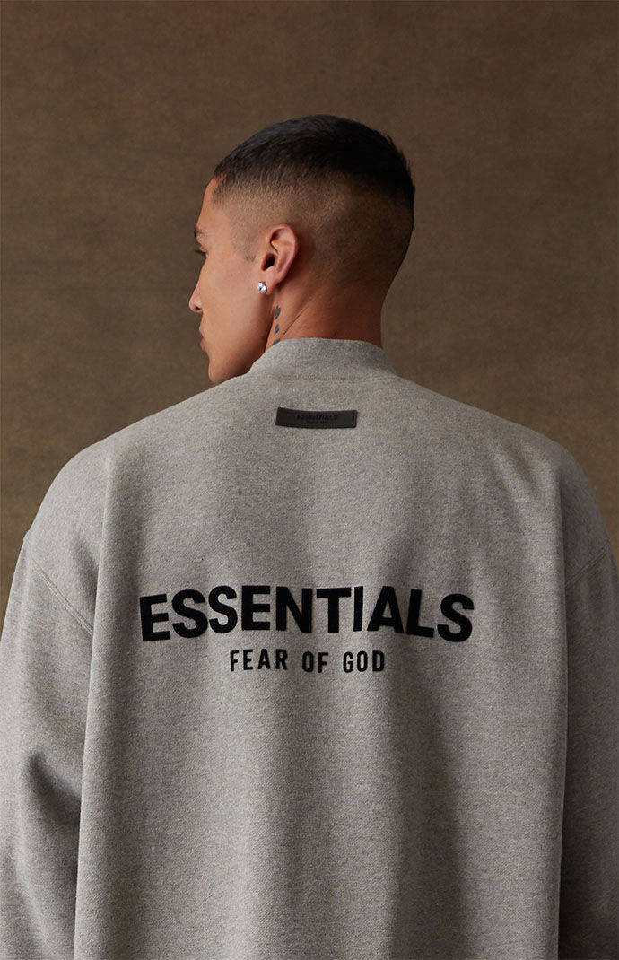 Essentials Fear Of God Dark Oatmeal Relaxed Crew Neck Sweatshirt
