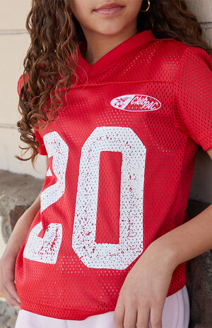 20 Red Mesh Soccer Jersey image number 2