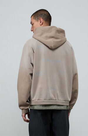 1183 Khaki Vintage Wash&nbsp;Heavyweight Raglan Oversized Fleece Hoodie image number 5