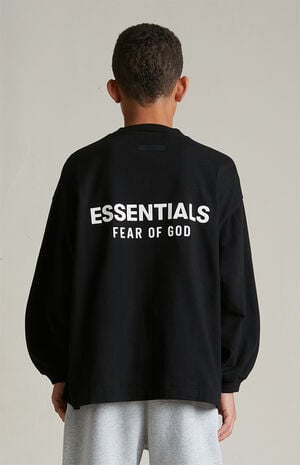 Kids Black Long Sleeve T-Shirt image number 4