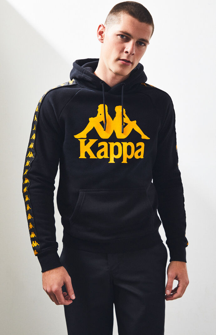 Kappa hoodie online black and yellow