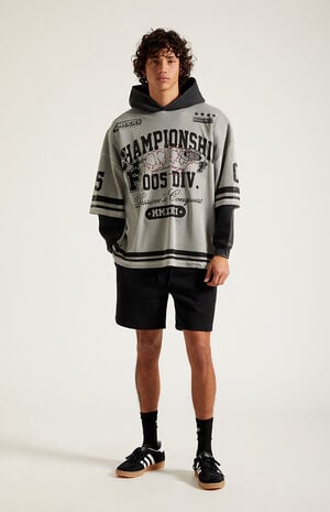 Fleece Black Sweat Shorts image number 6