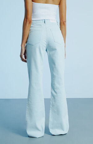 Blue Corduroy High Waisted Bootcut Jeans image number 4