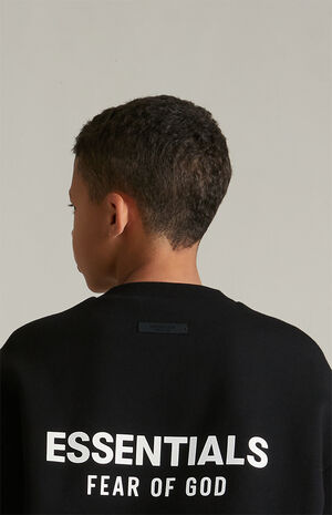Kids Black Fleece Crew Neck Sweatshirt image number 5