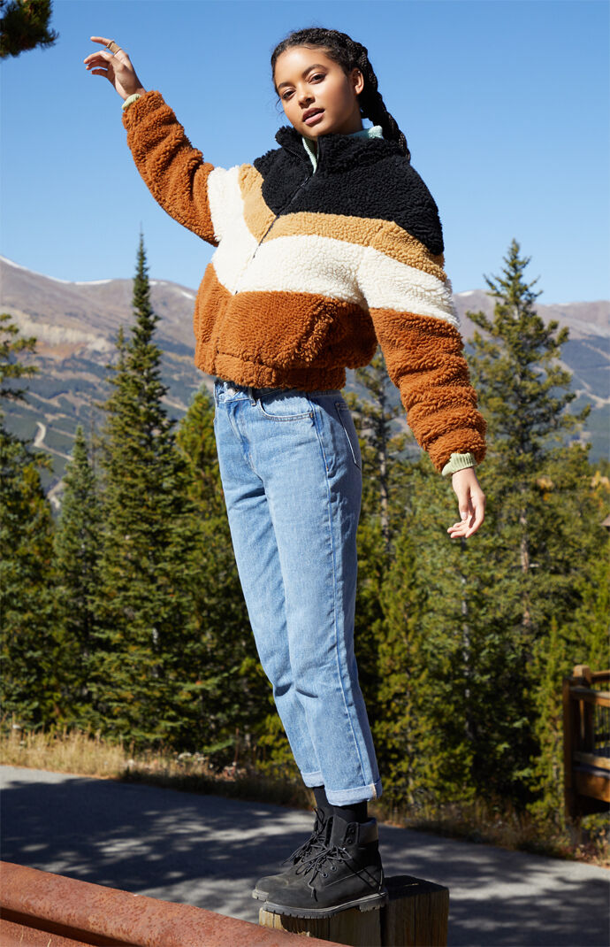 LA Hearts Chevron Sherpa Jacket | PacSun