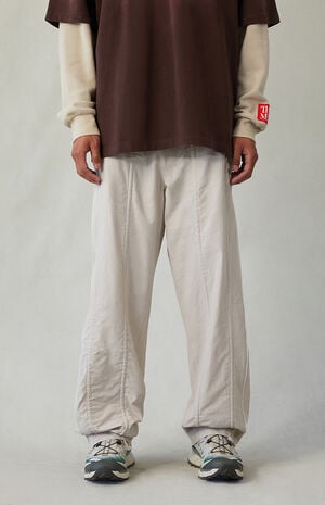 Gray Baggy Track Pants image number 3