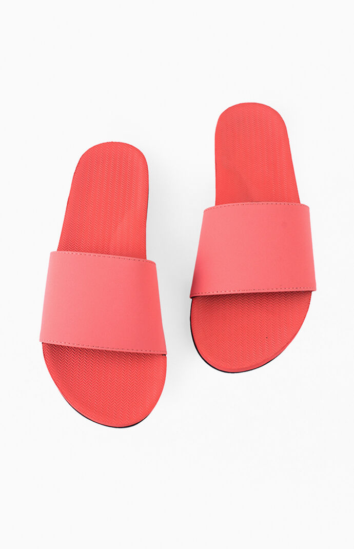 Red ESSNTLS Slide Sandals