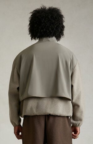 Dust Heather Grey Nylon Fleece Mock Neck Sweatshirt image number 4