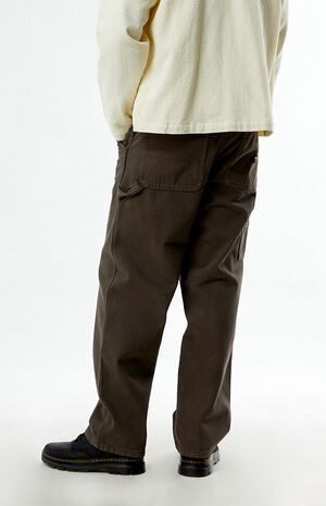 Drill Chore Brown Baggy Carpenter Jeans image number 4