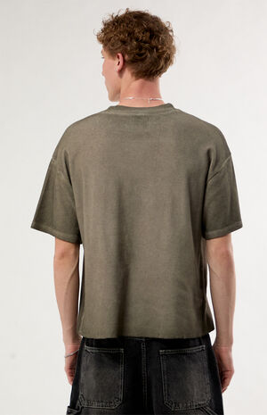 Oil Dye Waffle Knit T-Shirt image number 4