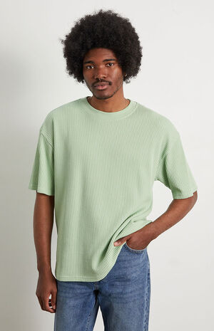Green Boxy Waffle T-Shirt image number 1