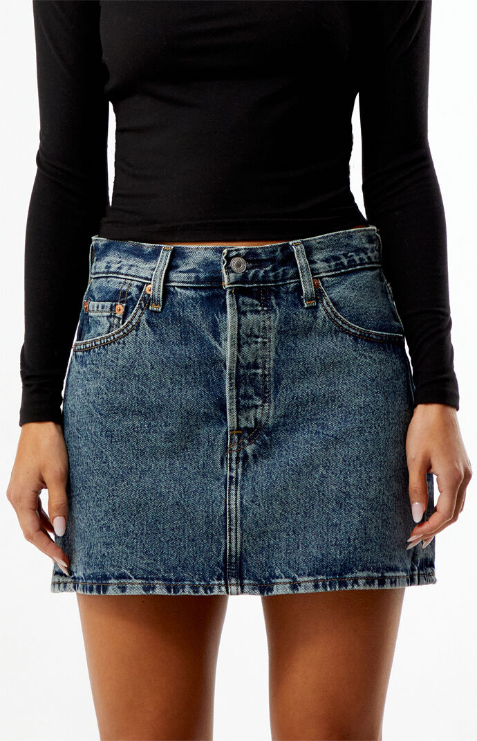 Levi's Acid Wash Icon Denim Mini Skirt
