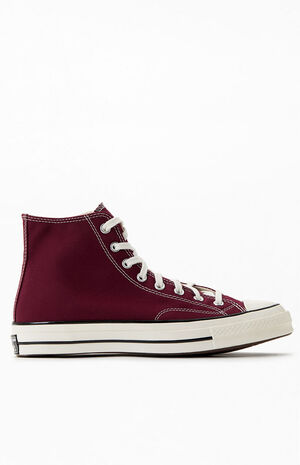 Recycled Burgundy Chuck 70 High Top Shoes image number 2