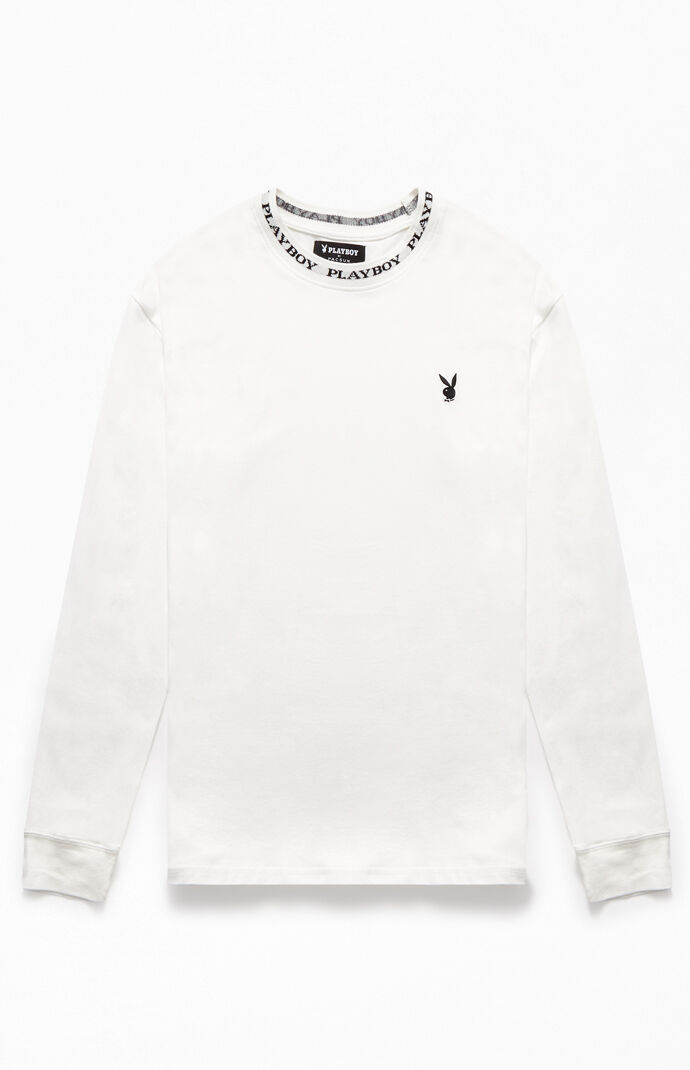Playboy By Pacsun Logo Collar Long Sleeve T Shirt Pacsun