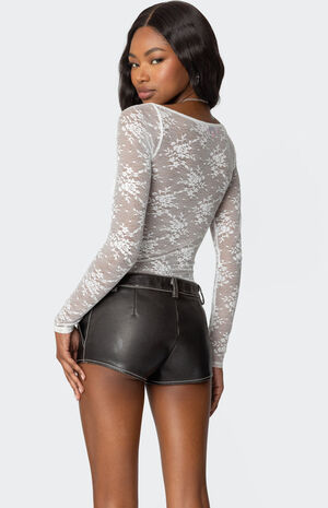 Ally Sheer Lace Cupped Bodysuit image number 5