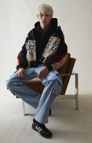 Indigo Baggy Cargo Jeans image number 3