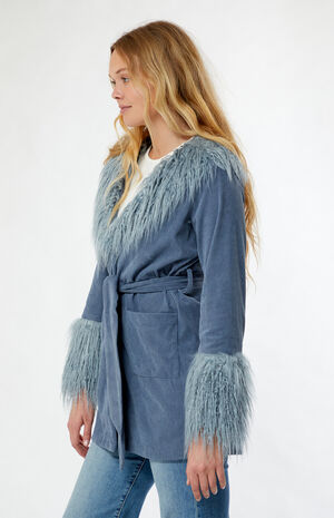 Corduroy Fur Trim Coat image number 3