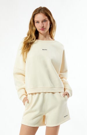 Cream Logo Fleece Sweat Shorts image number 1