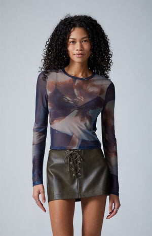 Orchid Mesh AOP Long Sleeve T-Shirt image number 2