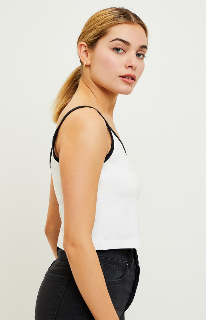 White & Black Trefoil Cami Top