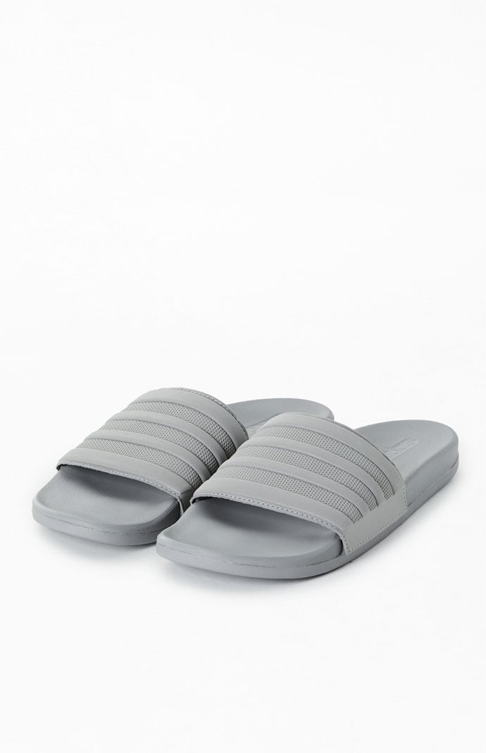 adidas Gray Adilette Slide Sandals PacSun
