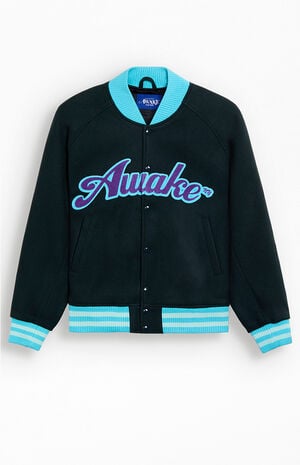 Melton Wool Chenille Logo Varsity Jacket image number 1