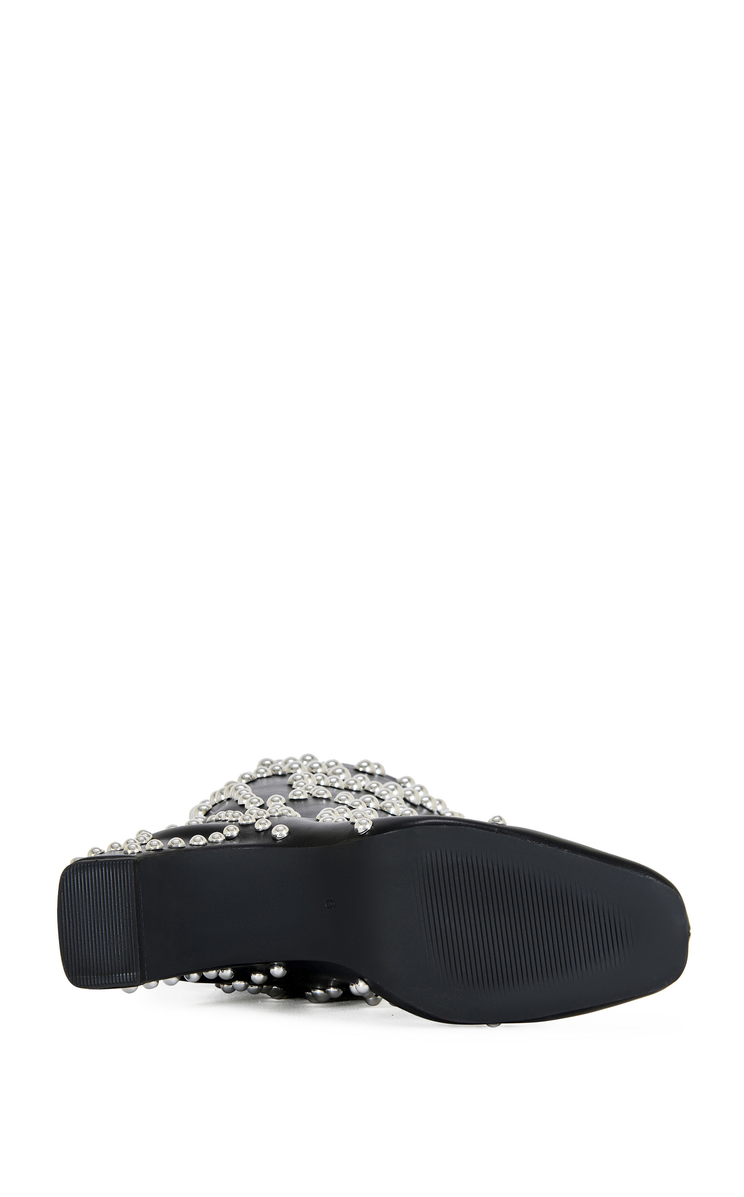 AZALEA WANG Women's Wells Black Studded Heeled Faux Leather Boots