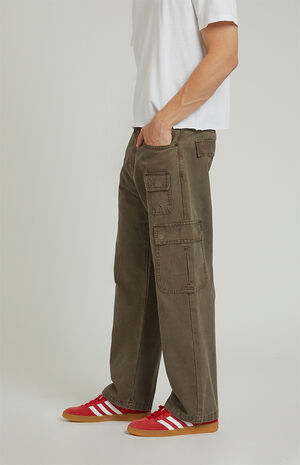 Brown Baggy Cargo Jeans image number 2