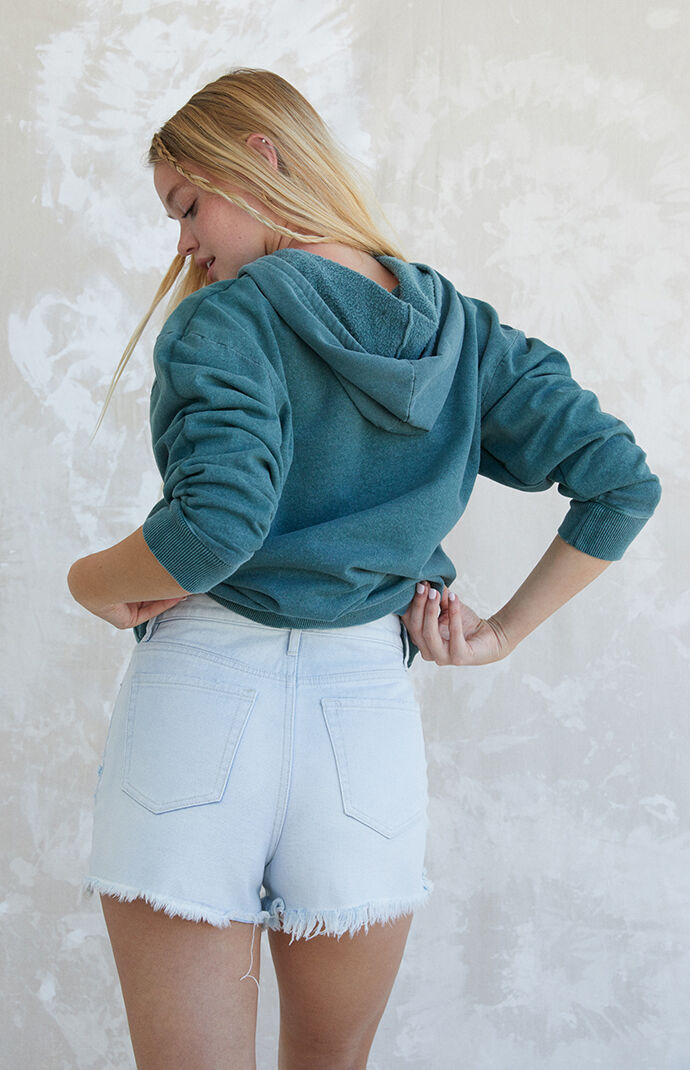 Light Blue Distressed Ultra High Waisted Vintage Denim Shorts