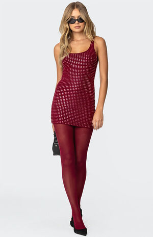 Rhinestone Mesh Mini Dress image number 4