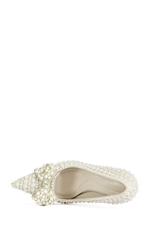 Women's Naamah White Pearl Stiletto Pumps image number 4