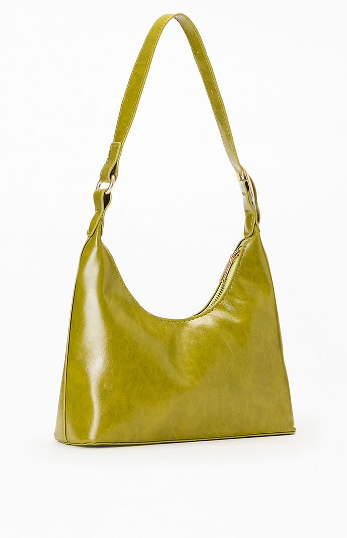 Pacsun Paige Green Faux Leather Shoulder Bag